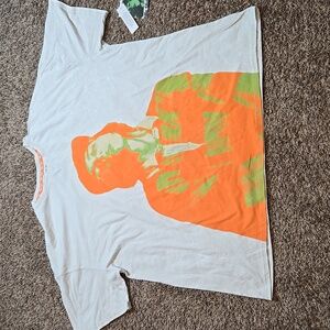 Billie Eilish Bravado Lash Music 3X Plus Size Oversize Sleep Shirt Top Cool Gray